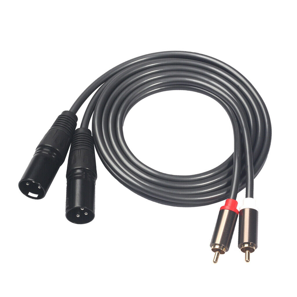 Dual RCA to Dual XLR Stereo Y-Cable Splitter Cord Compatible for Multimedia
