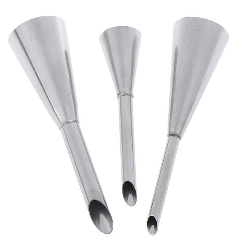 3pcs Puff Piping Nozzles Stainless Steel Cake Decor Tips Pastry Piping No.l8