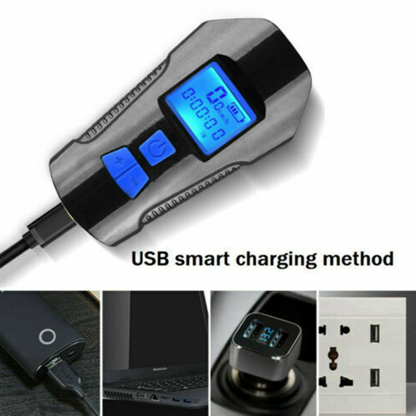 LED bicycle lamp odometer USB battery wheel light front rear lamp