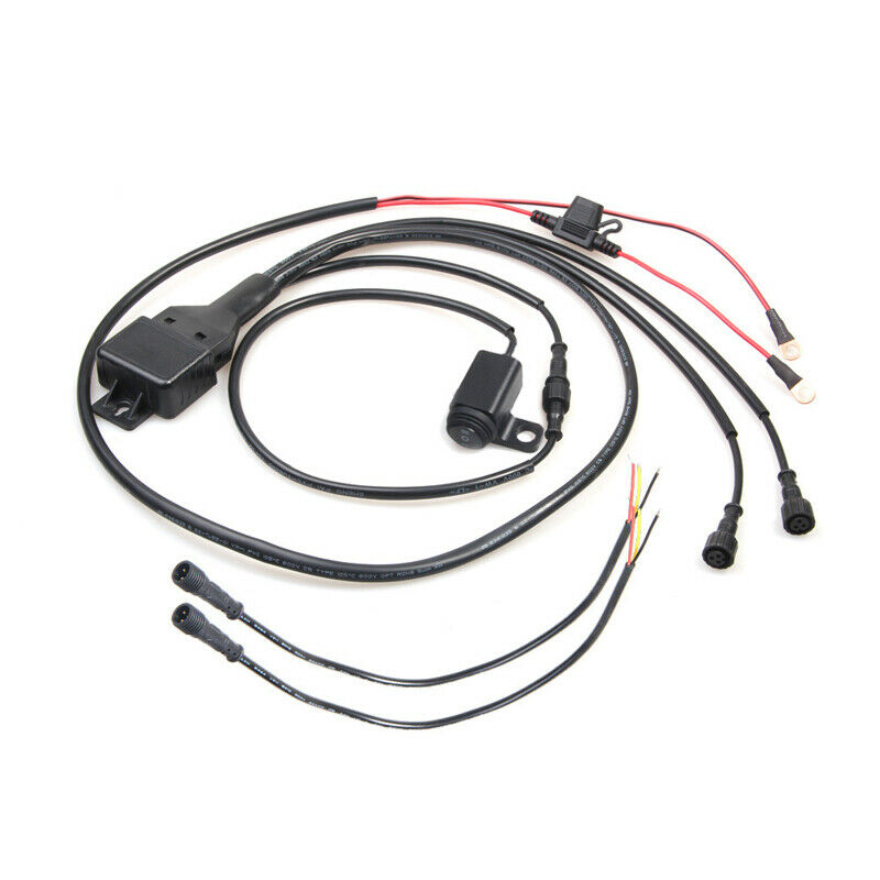 Motorcycle Bike Handlebar Rearview Mirror Switch w/ Wiring Harness For LED Light