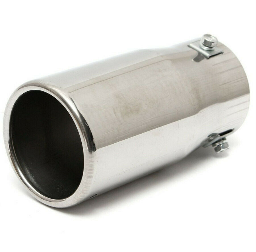 1Pcs Universal Car Stainless Steel Flat Exhaust Tail Pipe Tip Muffler -USA Stock