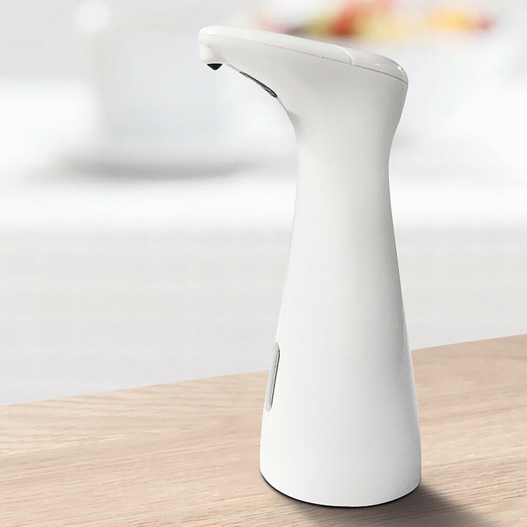 White Battery Operated Automatic Sensor Liquid Soap Dispenser for Home Bathroom