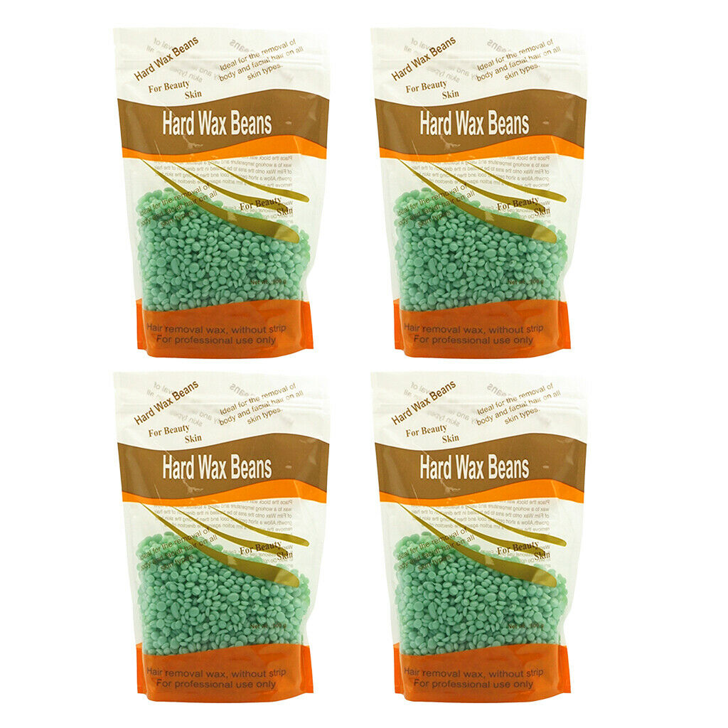 4Pcs 100g Depilatory Hard Wax Beans Waxing Pellet Painless Hair Removal