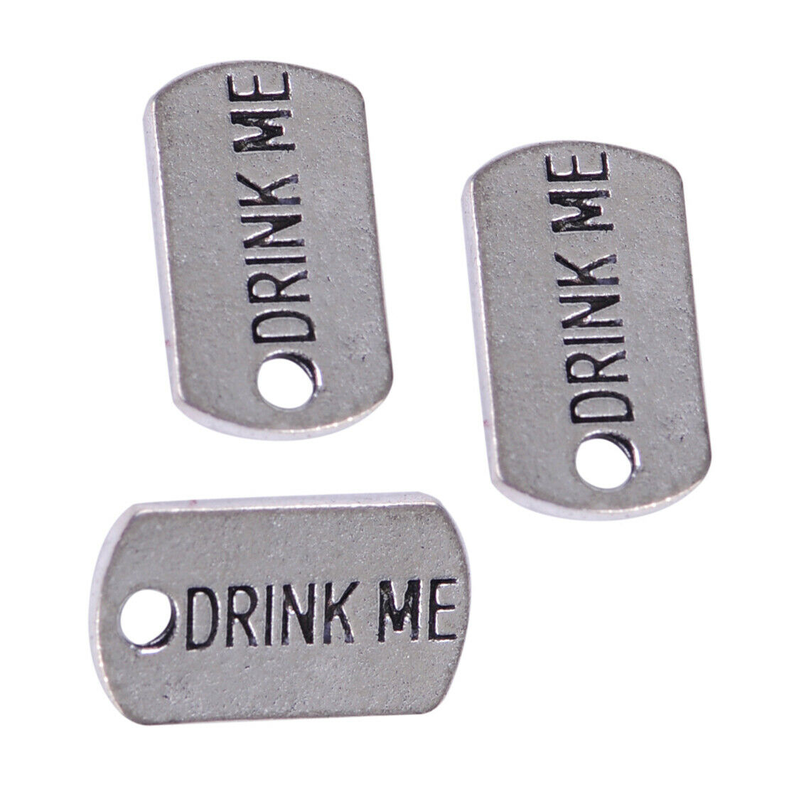 30xAntique DRINK ME Tag Charms Pendants Fit for Necklace Jewelry Craft 9x17mm An
