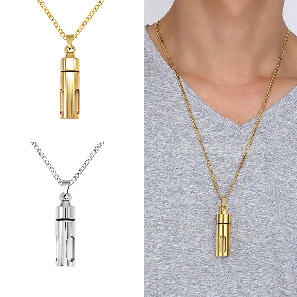 2pcs Glass Tube Inside Openable Container Vial Urn Keepsake Pendant Necklace
