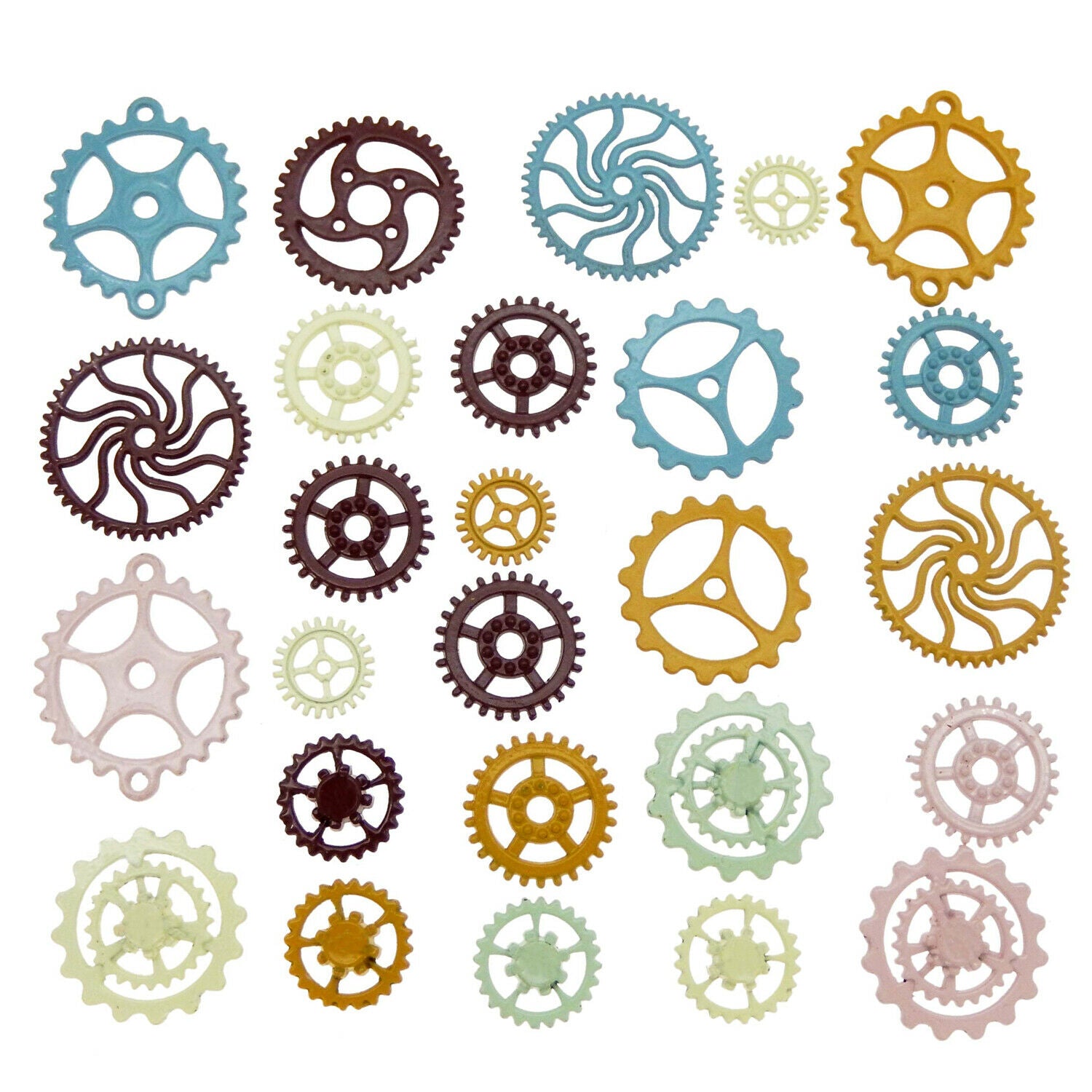 20pcs 10-30mm Assorted Gear Wheel Alloy Pendant Charms Jewelry DIY Accessories