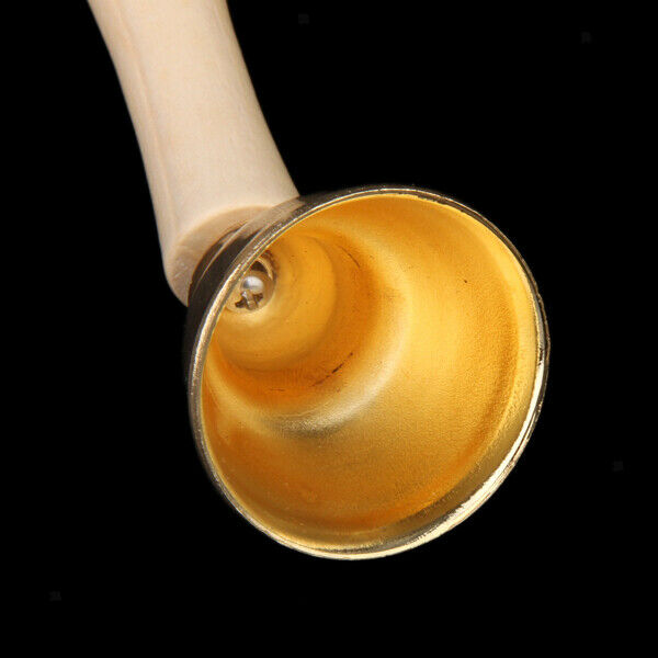 2pcs Mini Golden Bell Musical Toys with Wooden Handle for Kids
