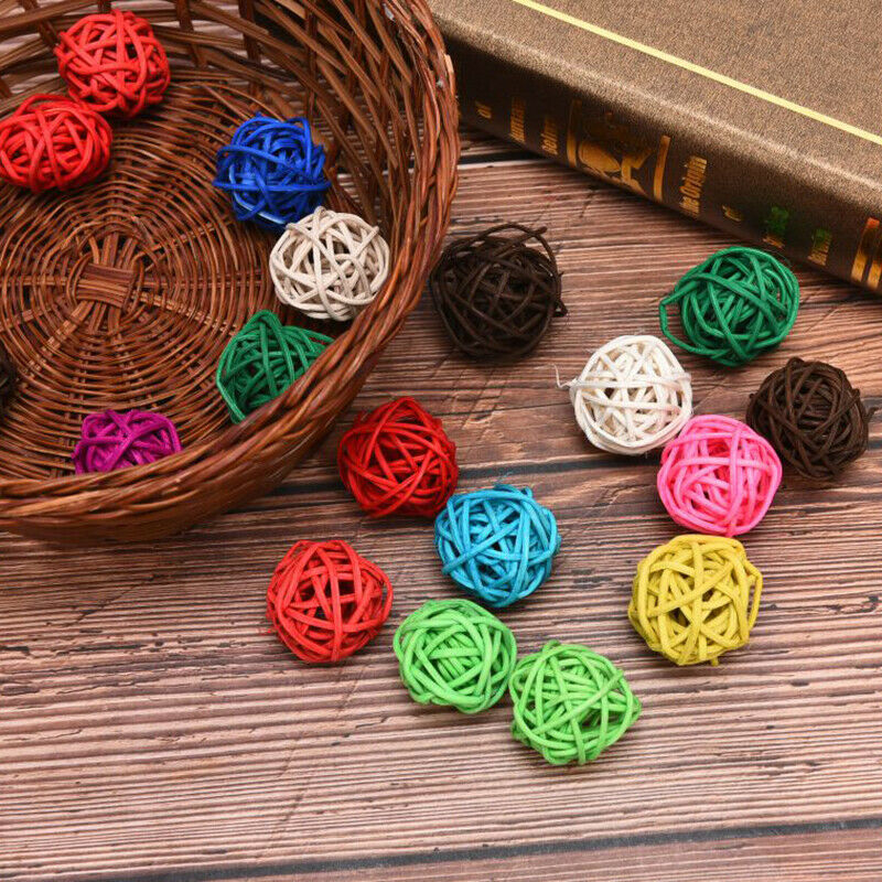 20Pcs 3CM Colorful Rattan Ball DIY Making Craft Wedding Party Home Decoratio%!DD