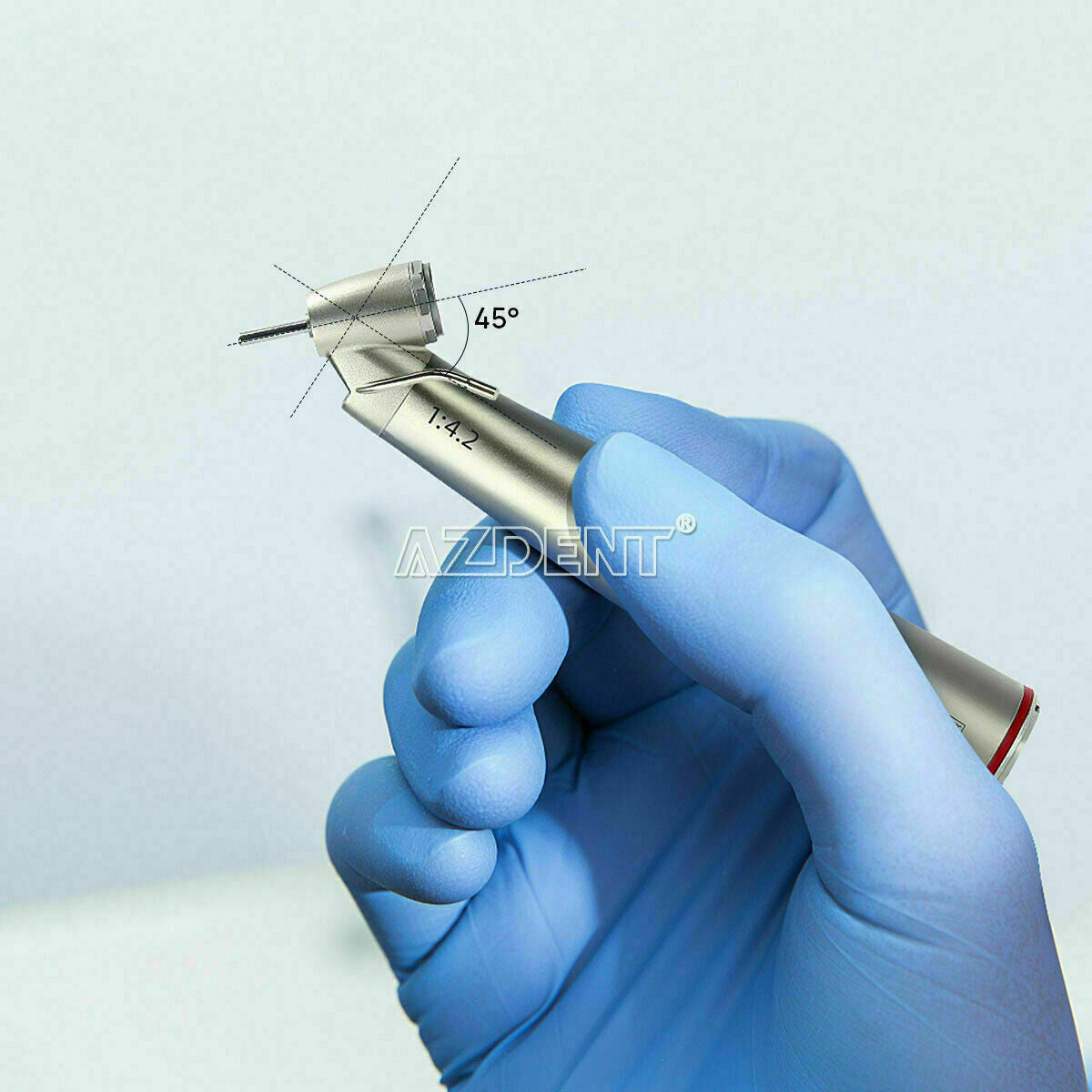 Dental 1:4.2 Increasing Handpiece Fiber Optic 45° Angle Push Button External