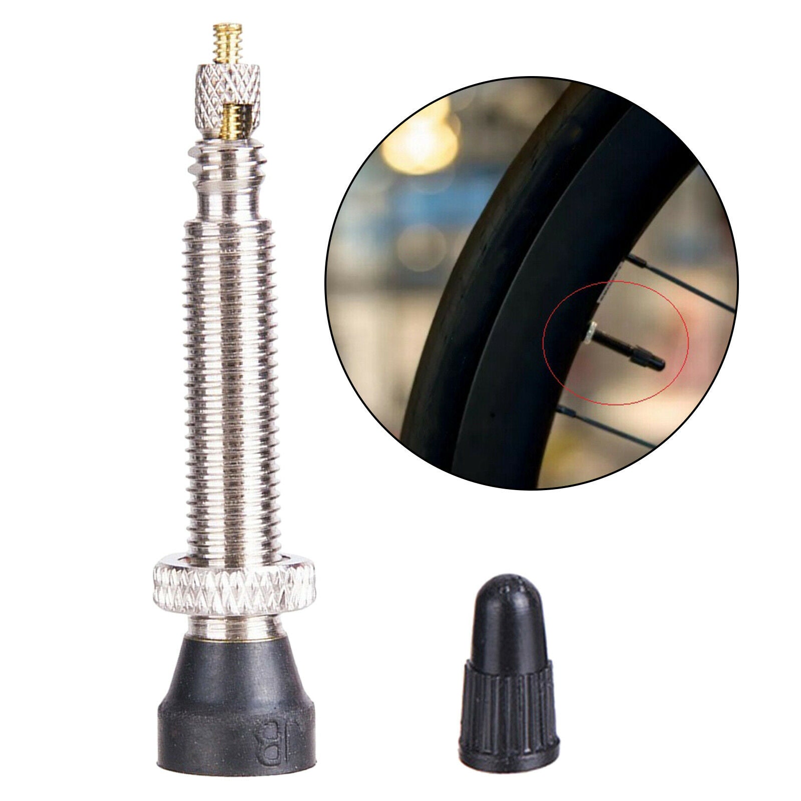 Bike Tubeless Tire Valve Bicycle Vacuum Tyre Presta Valve Stem Dustproof