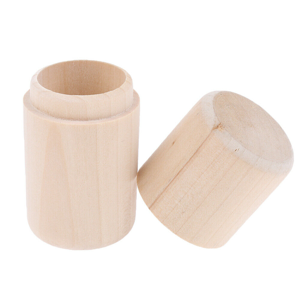 2 pack Cylinder Wooden Storage Box 10ml Essential Oil Carry Case Organizer
