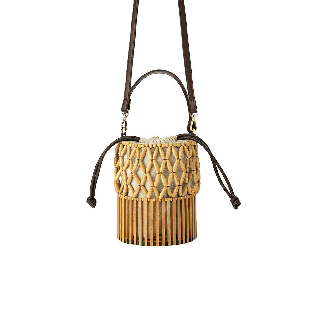 Summer Bamboo Beach Bag Handmade Tote Womens Women Basket Large Tote Beach