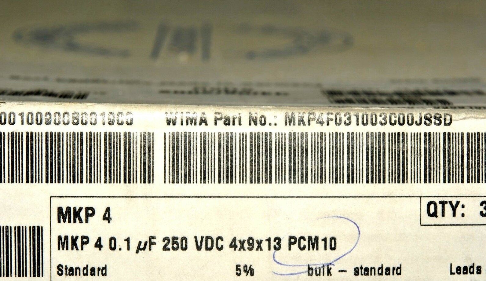 10pcs - WIMA MKP4 0.1uF (0,1uF) 250V 5% pitch:10mm Capacitor MKP4F031003C00JSSD