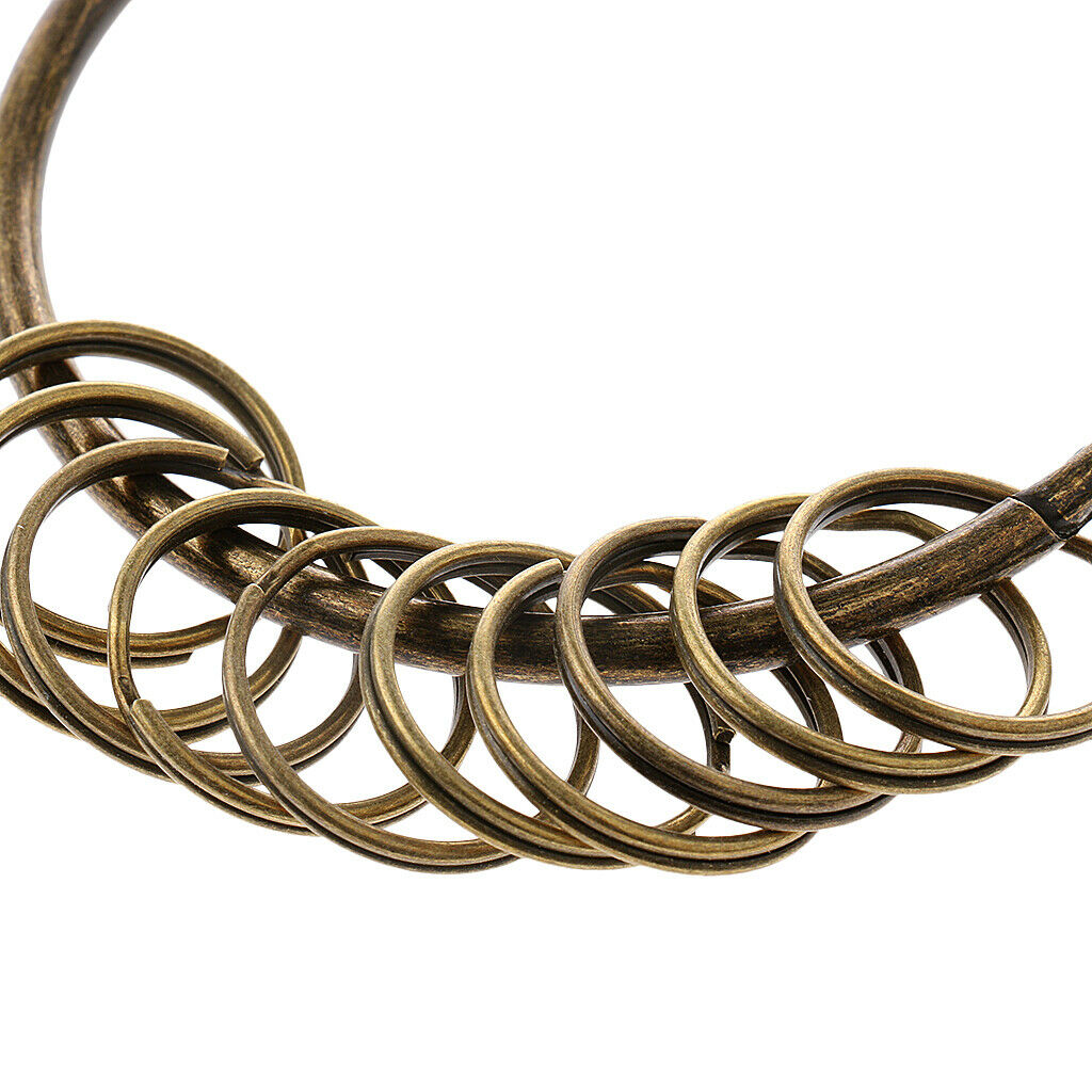 Keychain with (10 Loop Key Rings)  Car Keychain for Men and Women - Bronze