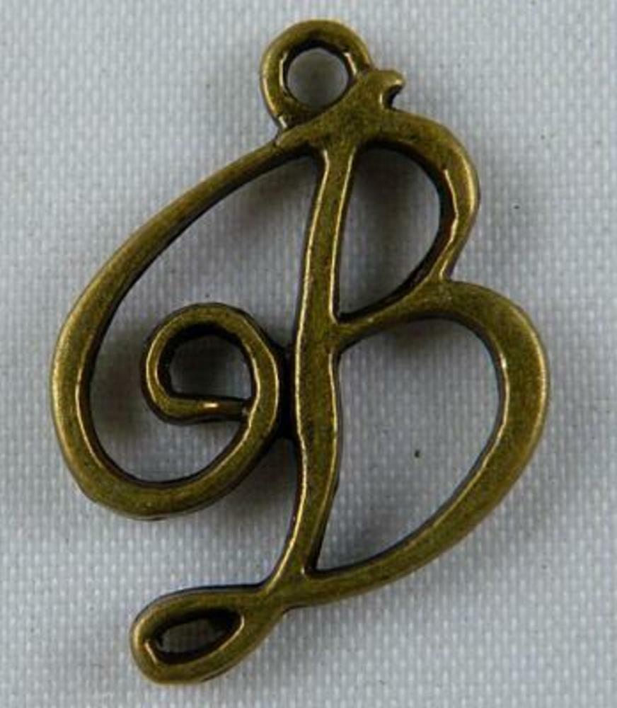 120pcs Bronze Colour Letter B Charms Pendants 23x17x2mm 12981