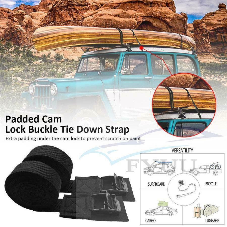 2x 9.8ft Car Roof Rack Luggage Kayak Surfboard Cam Buckle Lashing Tie Down Strap