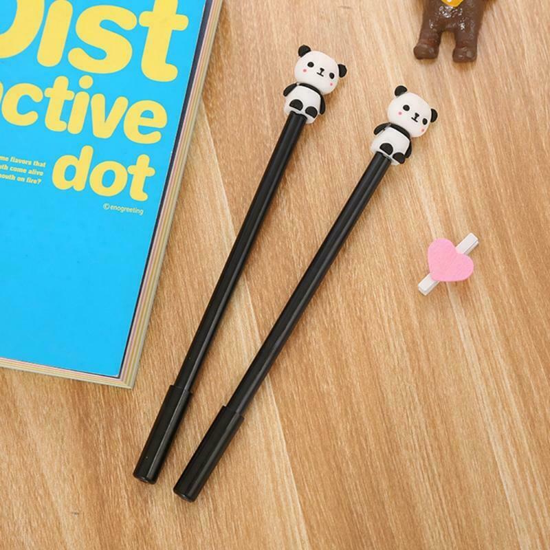 6pcs Cartoon Panda Gel Pen Refillable Smooth Writing Gel Pen for Gift Giveaway