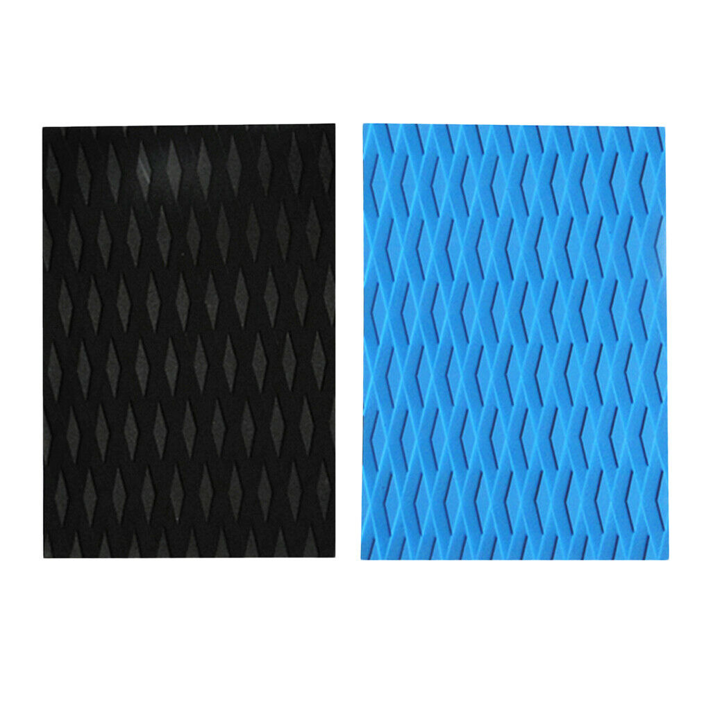 2pcs Traction Surfing Pad Mat Surf AccessoriesSurf Boat Tail Pad Black/Blue