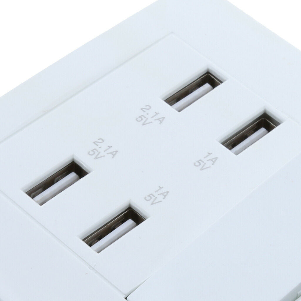 Wall 4 Port USB Socket Charger AC Socket Outlet Panel Panel