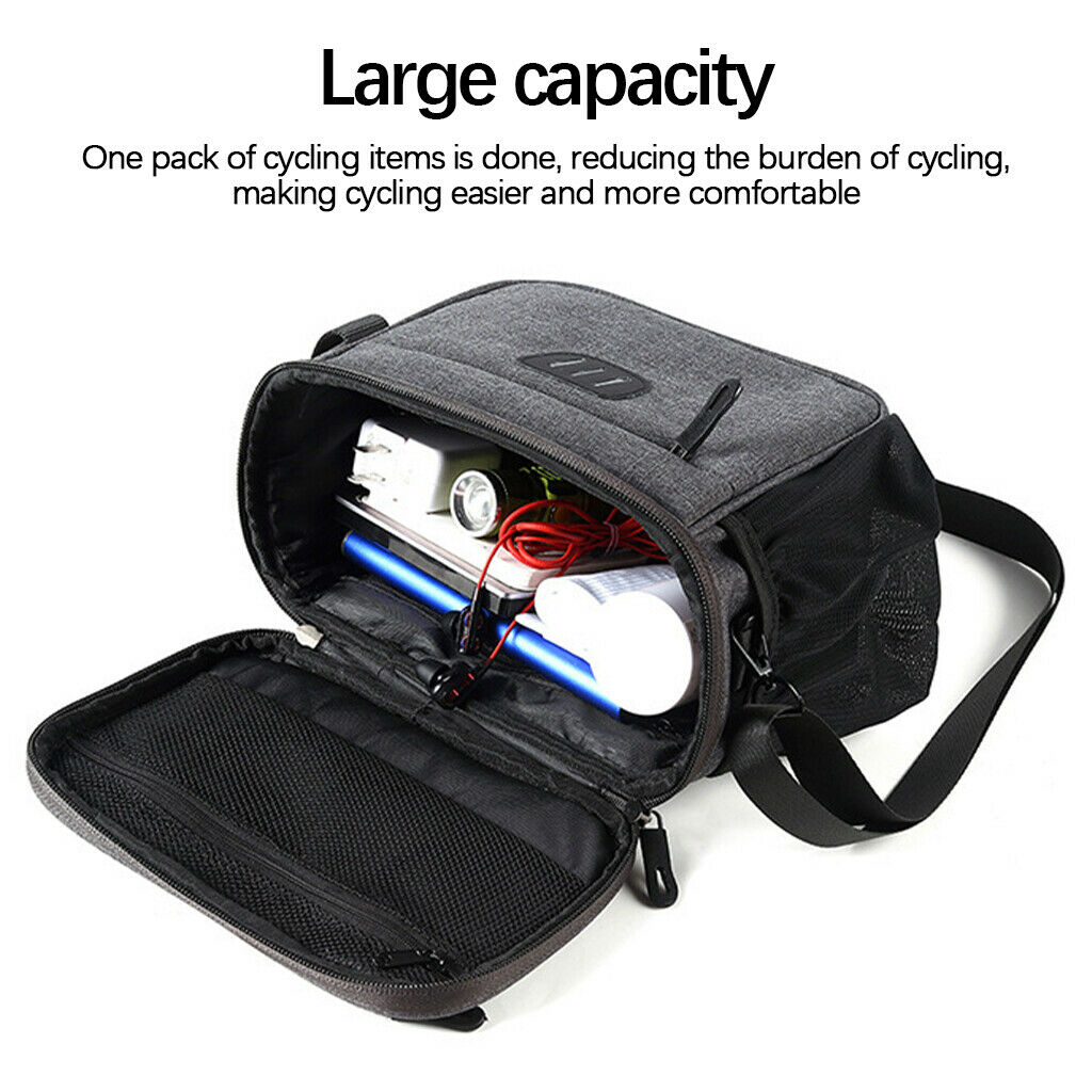Bike Basket with Phone Bag High Capacity Accessories for Outdoor Travel