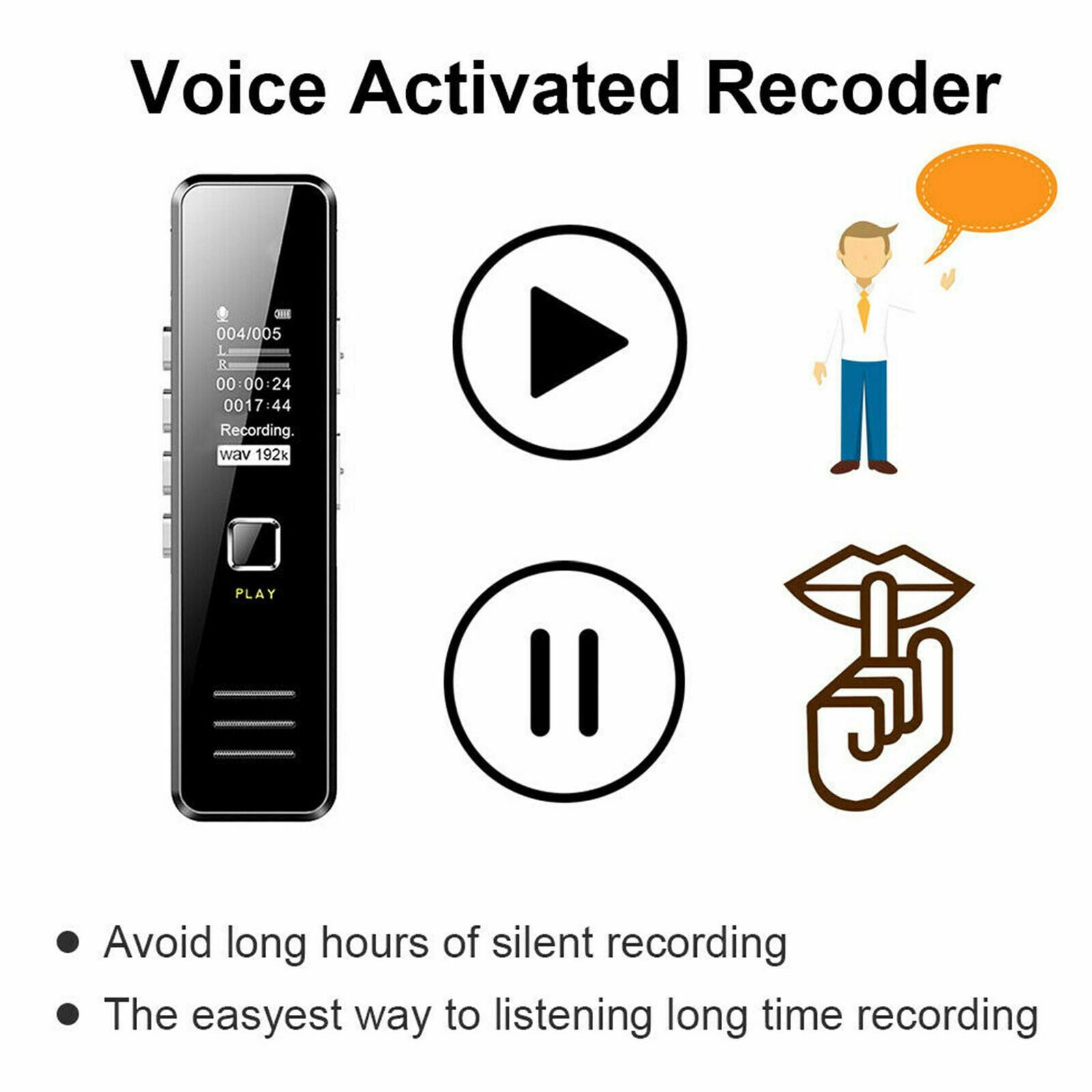 Dictaphone Audio Sound Recorder 32G Digital Voice Recorder Mini Small MP3 Player