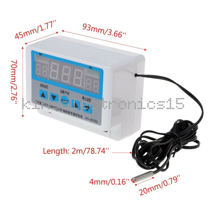 AC 220V 30A 6600W Digital Thermostat Temperature Controller Temperature Control
