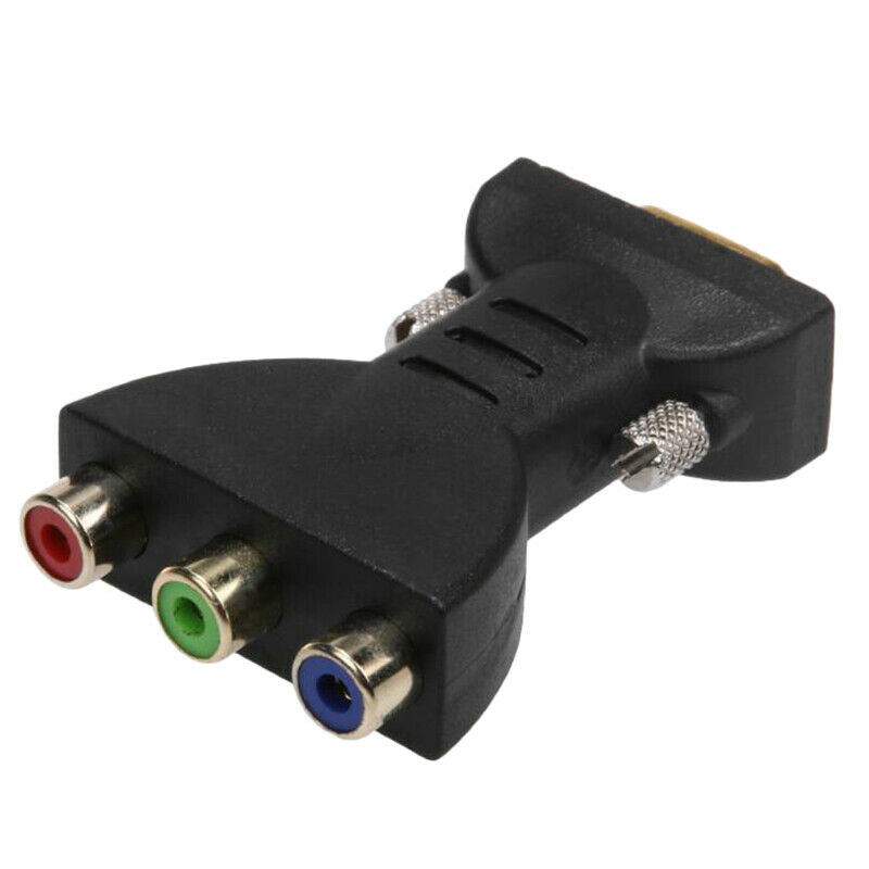 3RCA RGB Female to  15-Pin VGA Style Component Video Jack Adapter Conventer C2V2