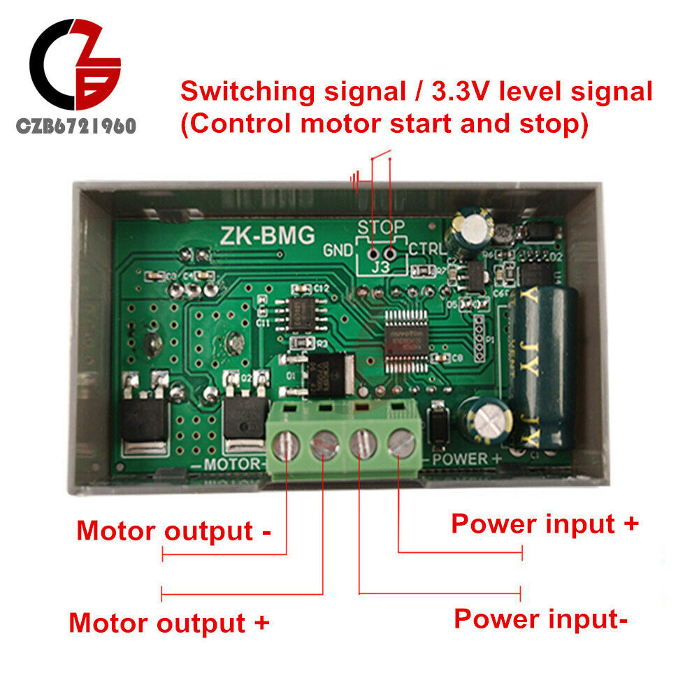 DC 9-60V 12A 500W PWM Motor Speed Governor Controller Switch Digital Display