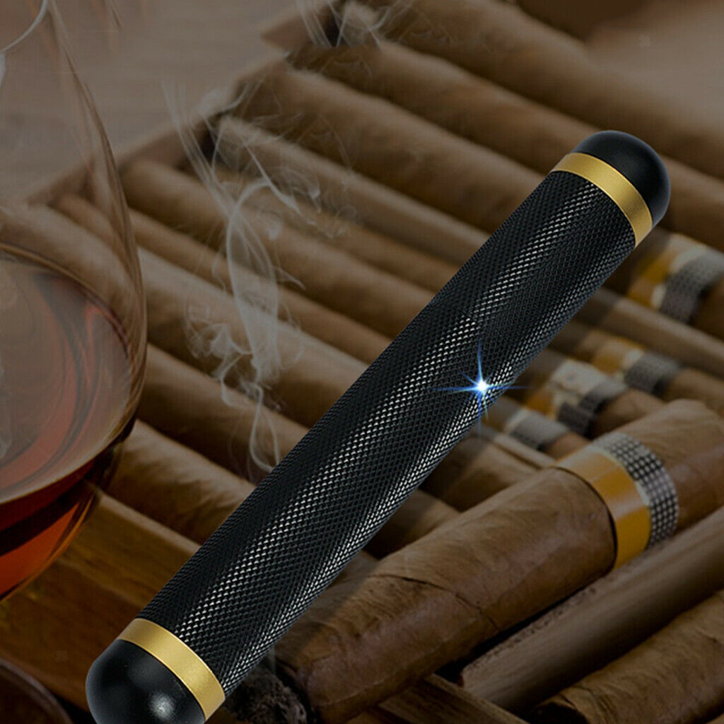 Portable Wooden Cigar Tube Storage Case Humidor Tobacco Cigar Holder Black