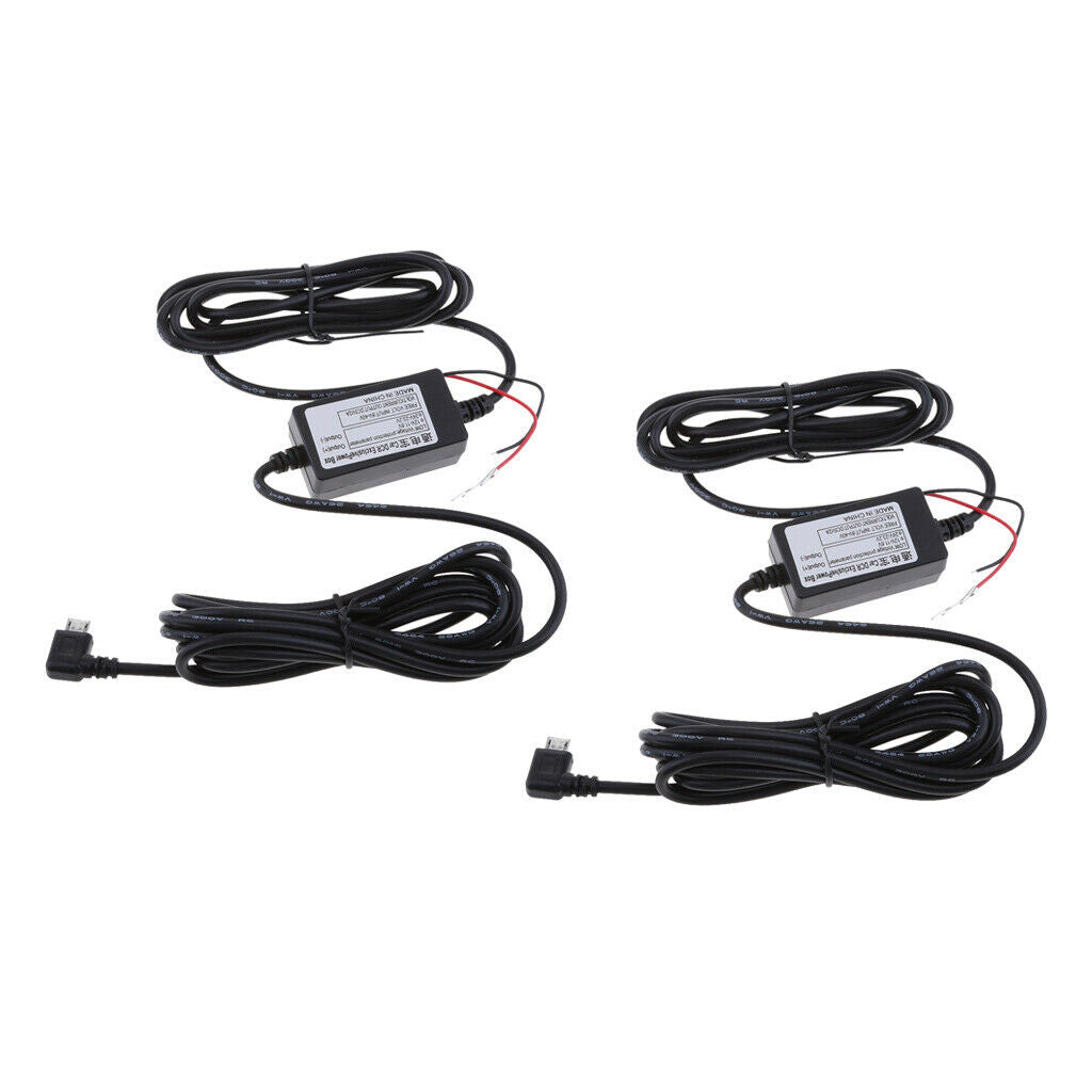 2 Pcs Step Down Converter Hard Wire Micro USB Port Low Voltage Protection