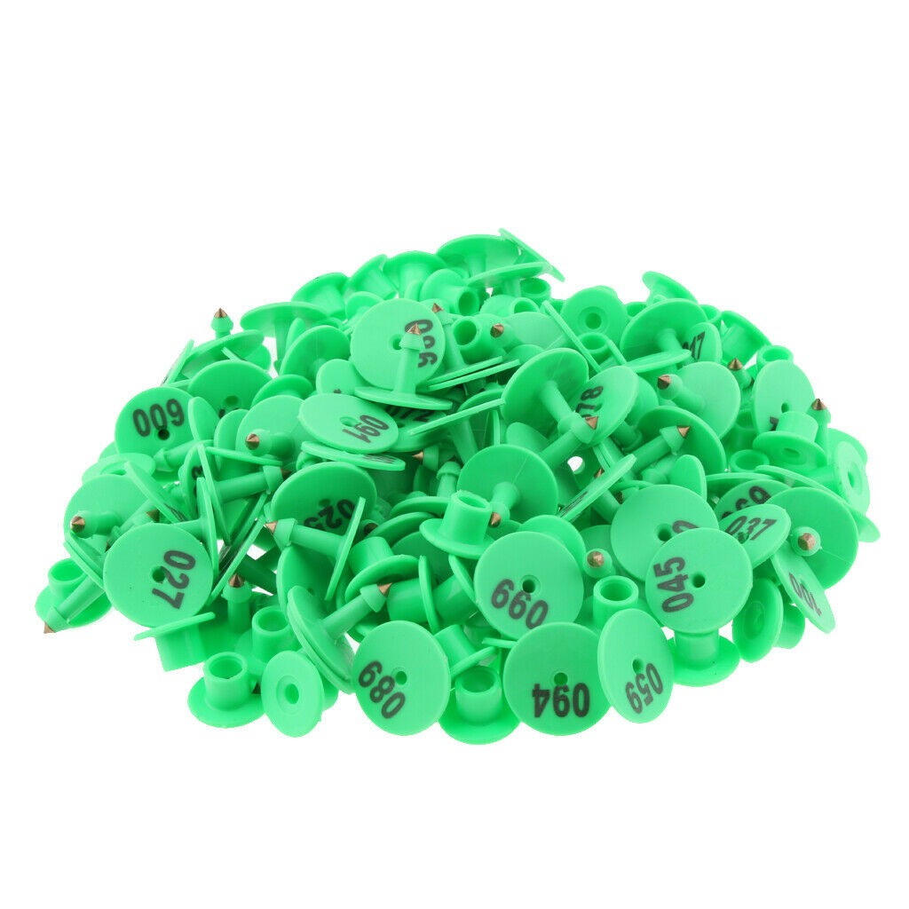 100pcs Small Pre Numbered Cattle Ear Tag for Green