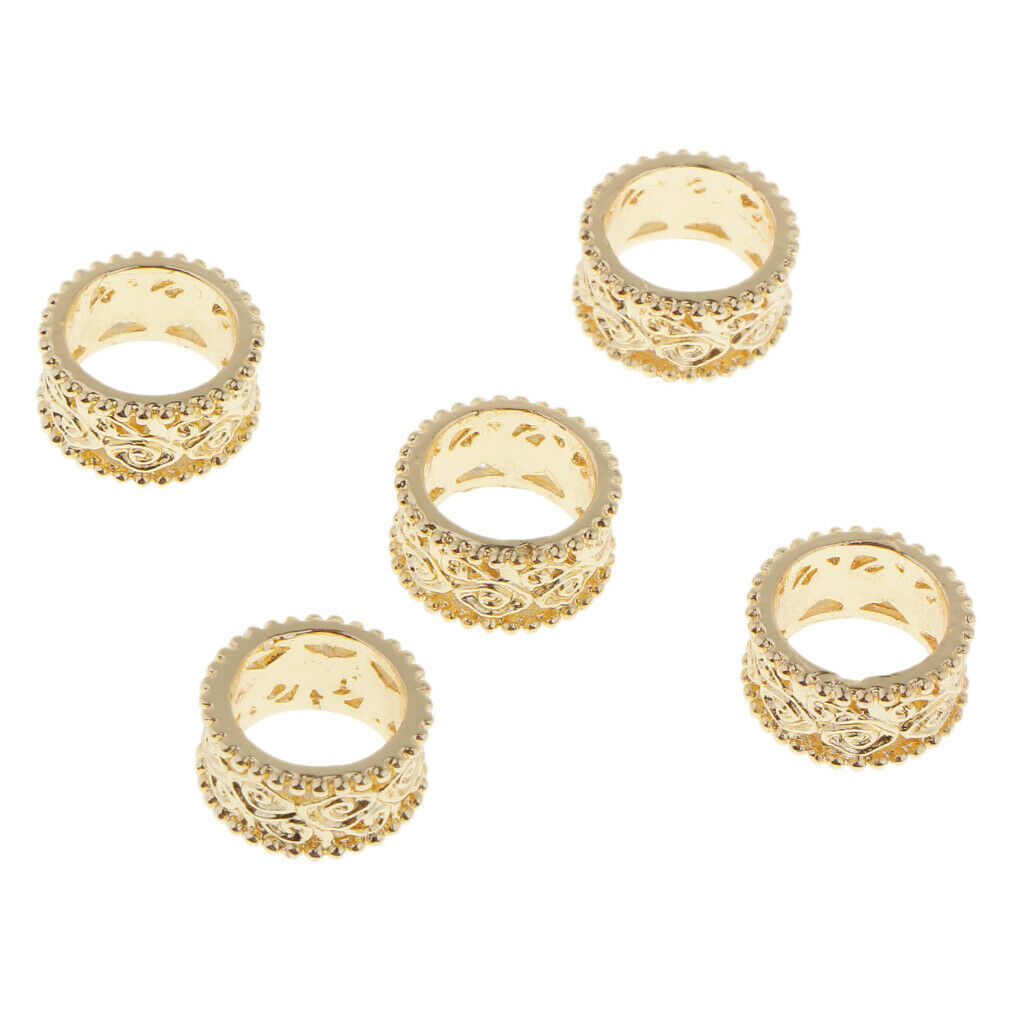 5 Pcs Metal Golden Spacer Loose Beads Jewelry Making Craft DIY