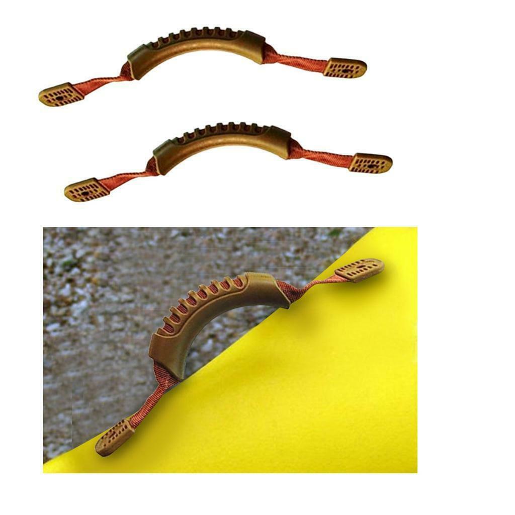2 Pieces Brown Durable Kayak Canoe Dinghy Toggle Luggage Carry Handle Grip