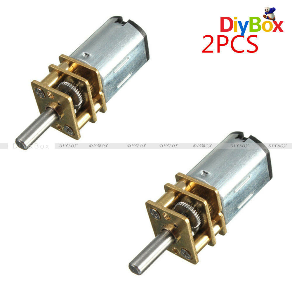 2PCS DC 6V 30RPM Micro Speed Reduction Gear Motor with Metal Gearbox Wheel N20