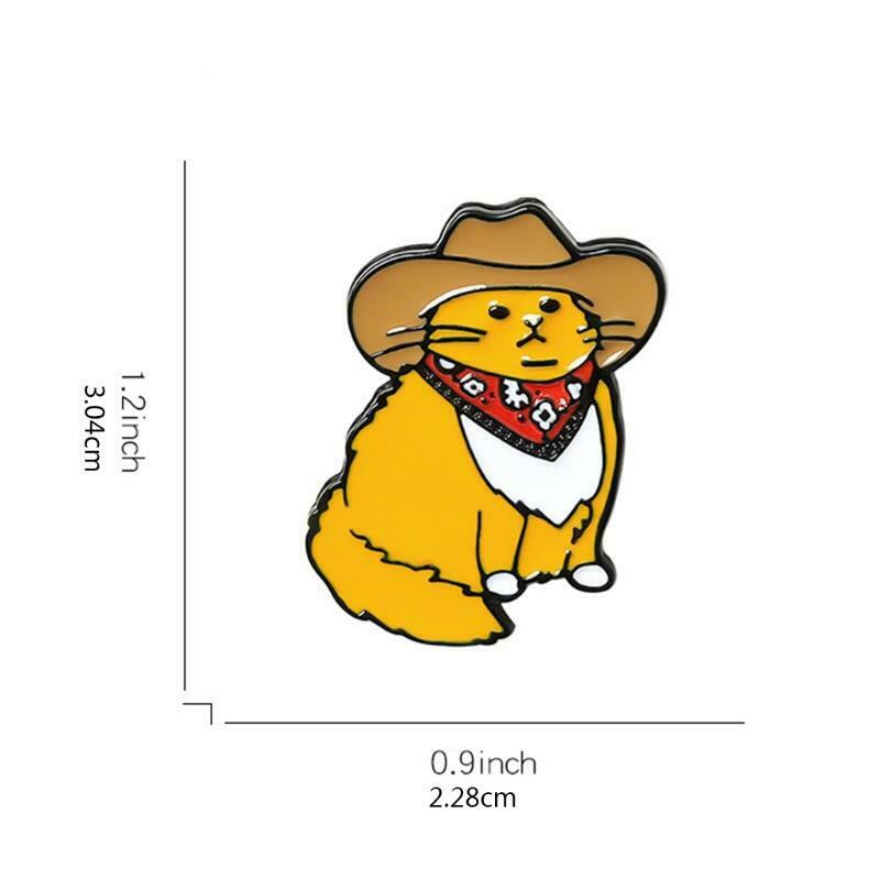 Cute Anime Western Cowboy Cat Style Brooch Accessories Pin Denim Badge