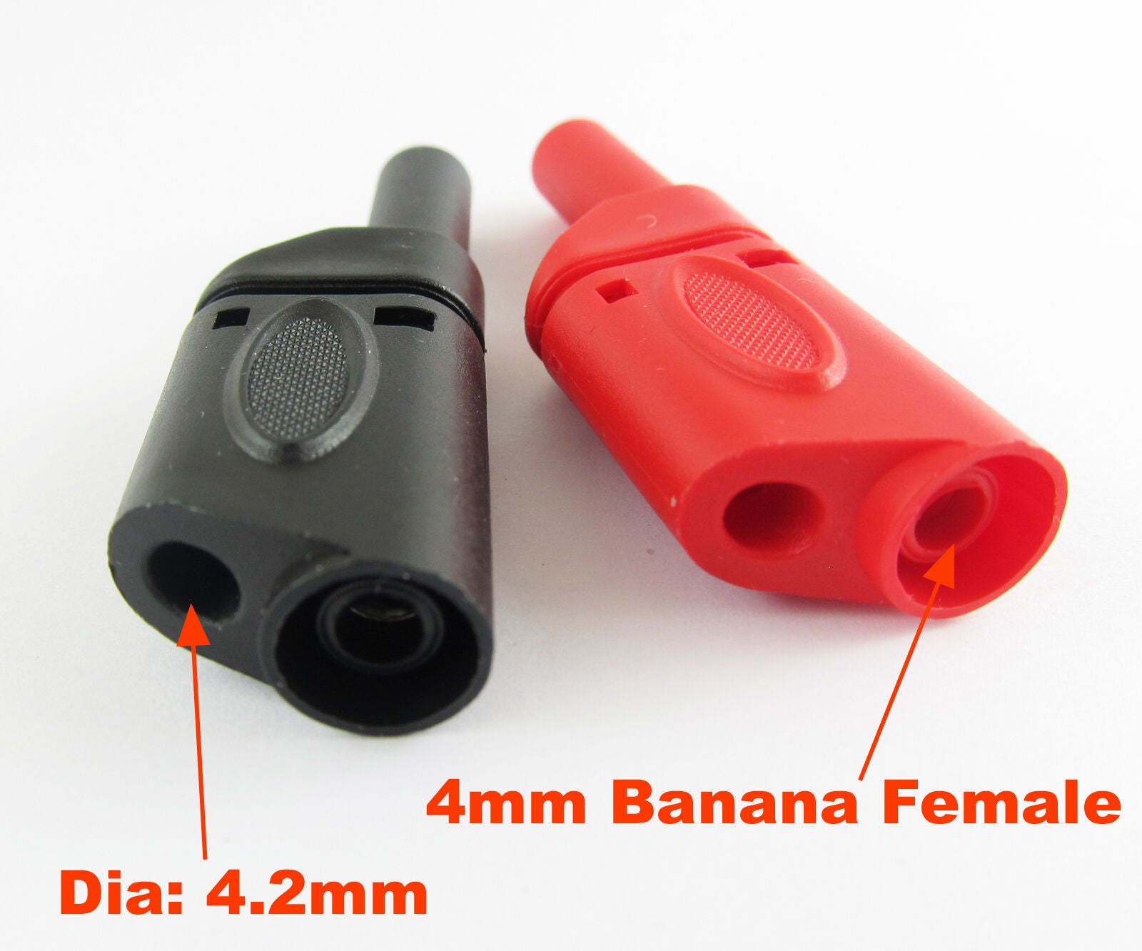 10pcs Hard Plastic Full Seal Insulated Stackable 4mm Banana Plug 54mm Red Black