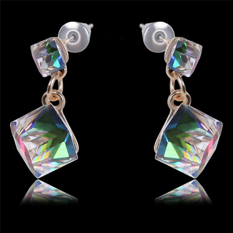 Crystal Rhinestone Earrings Zircon Stud Earrings Women Wedding Bridal Jewe.l8