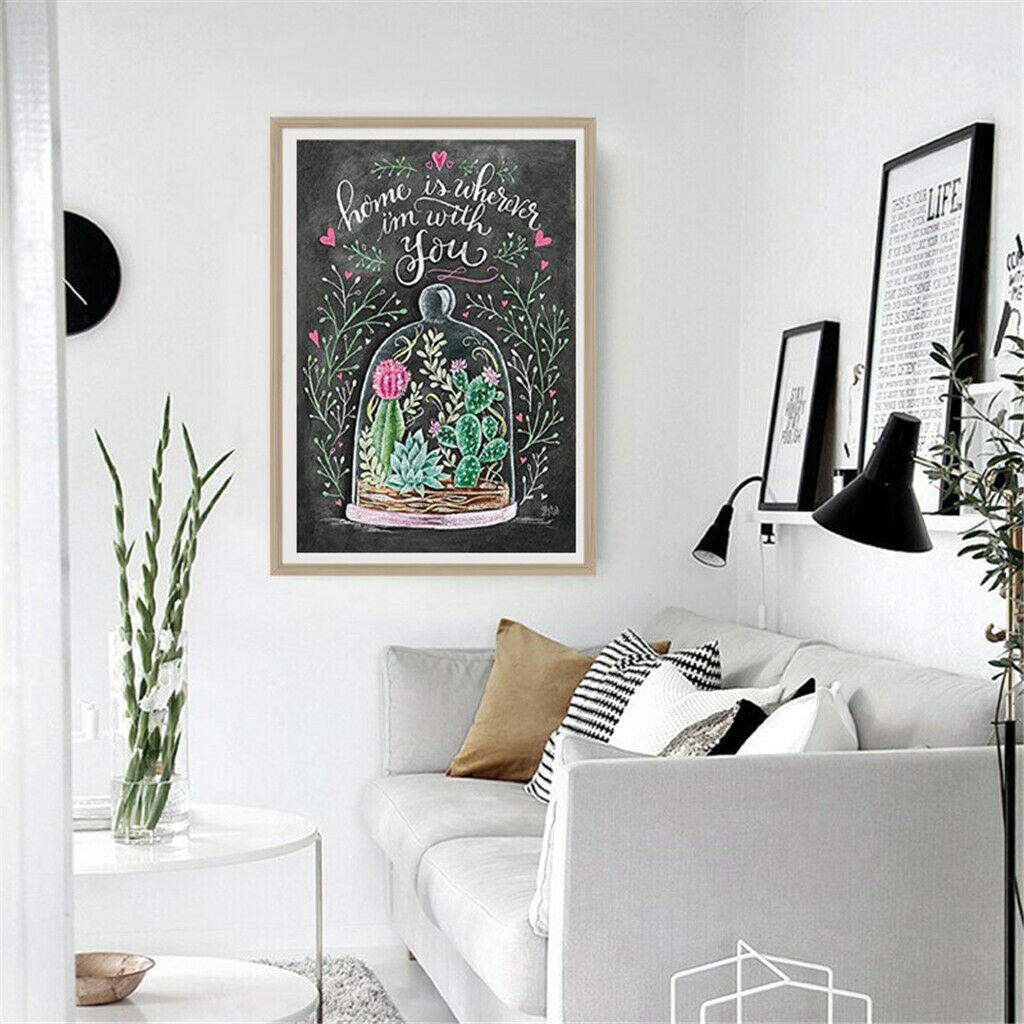 5D Diamond Painting Full Drill Embroidery Arts Home Decor Black Card