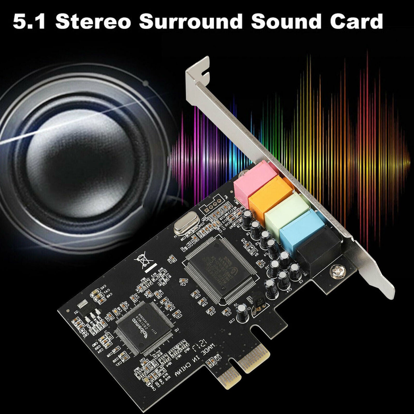 Pci Express 5.1-Channel Sound Card Cmi8738 Audio Sound Card W/ Low Pr K4W3