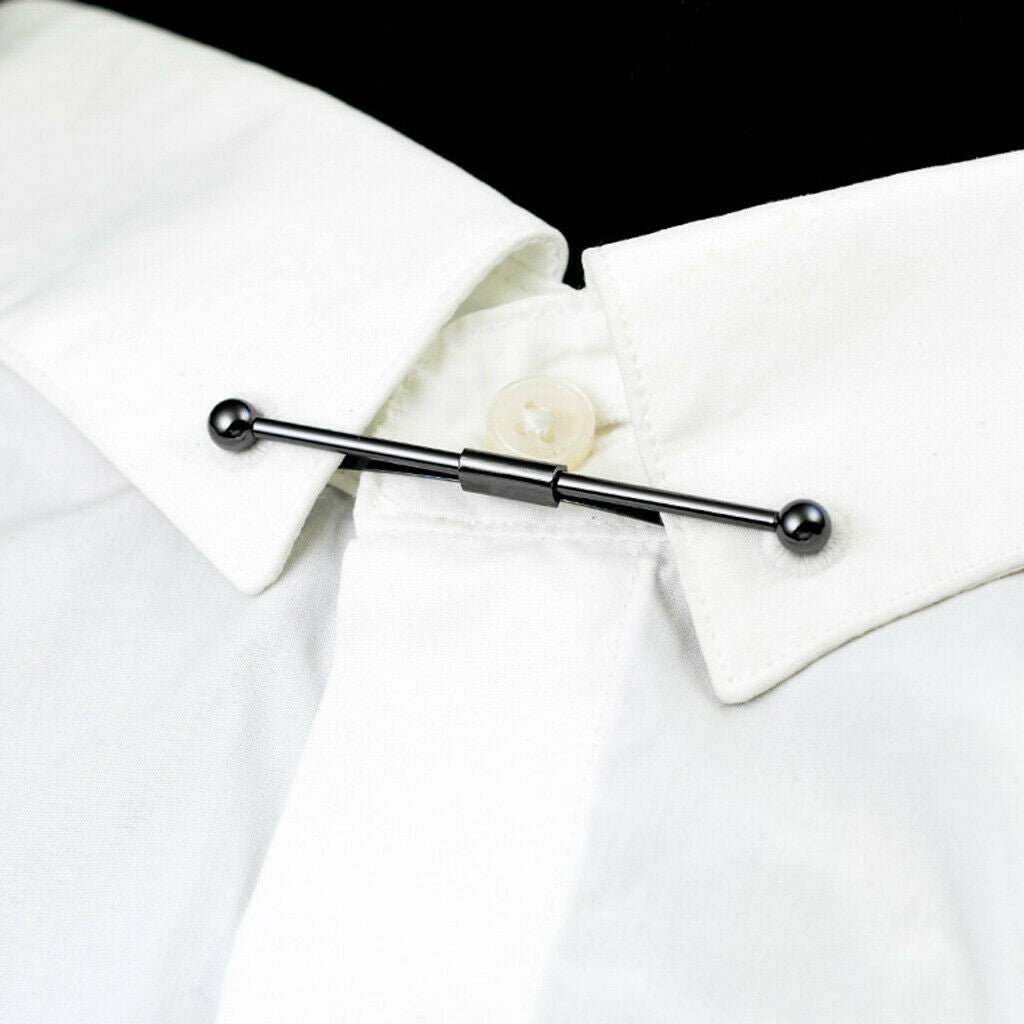 3x Tie Collar Pin Shirt Clip Bar Brooch Mens Business Suit Jewelry 2.4''