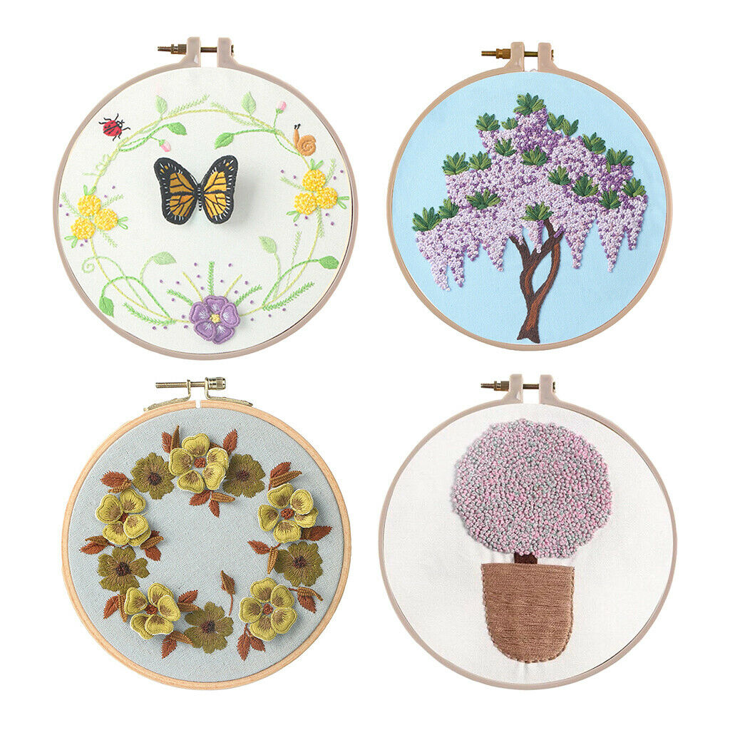 Embroidery Starter Kit Cross Stitch Kit with Plant Pattern for Beginners 4