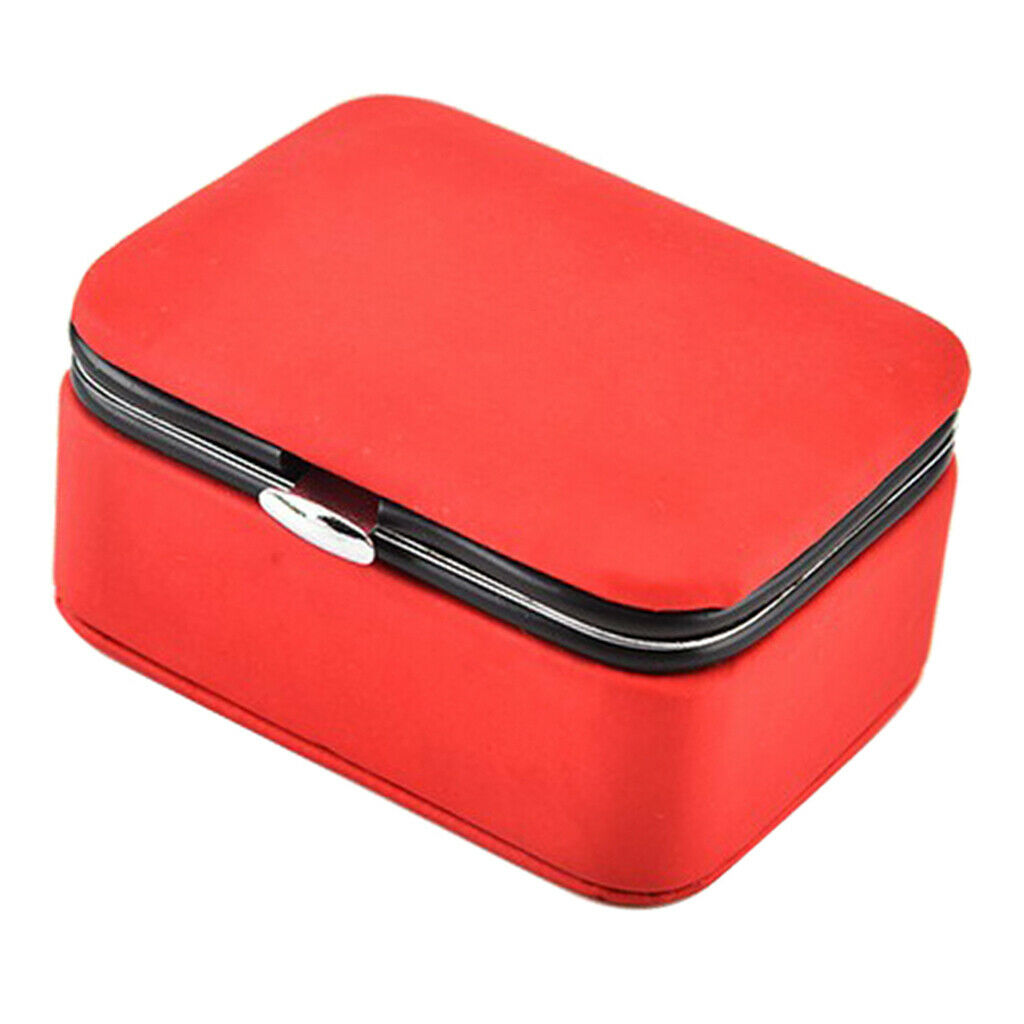 2 Pack PU Leather Jewelry Gift Box Pendant Earrings Trinket Storage Box Red