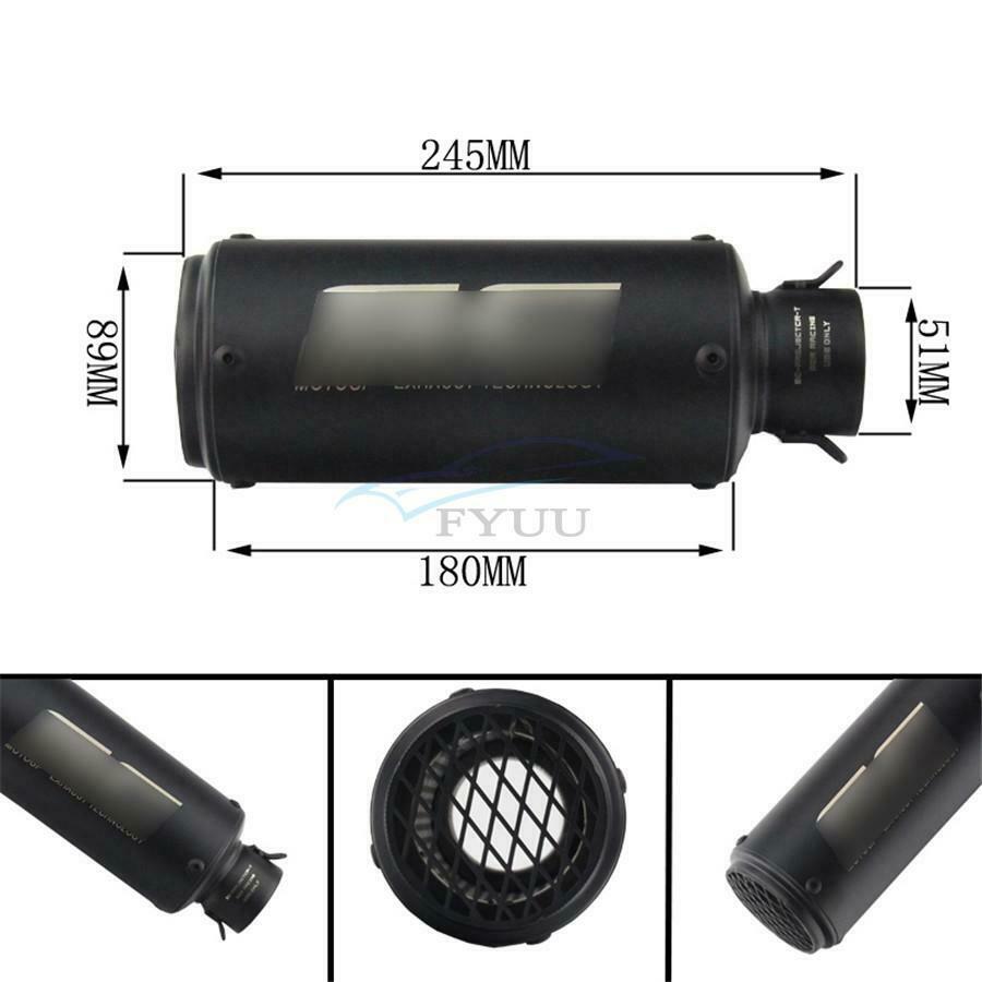 Stainless Steel Universal Inlet 36-51mm Motorcycle Exhaust Pipe Muffler With Net