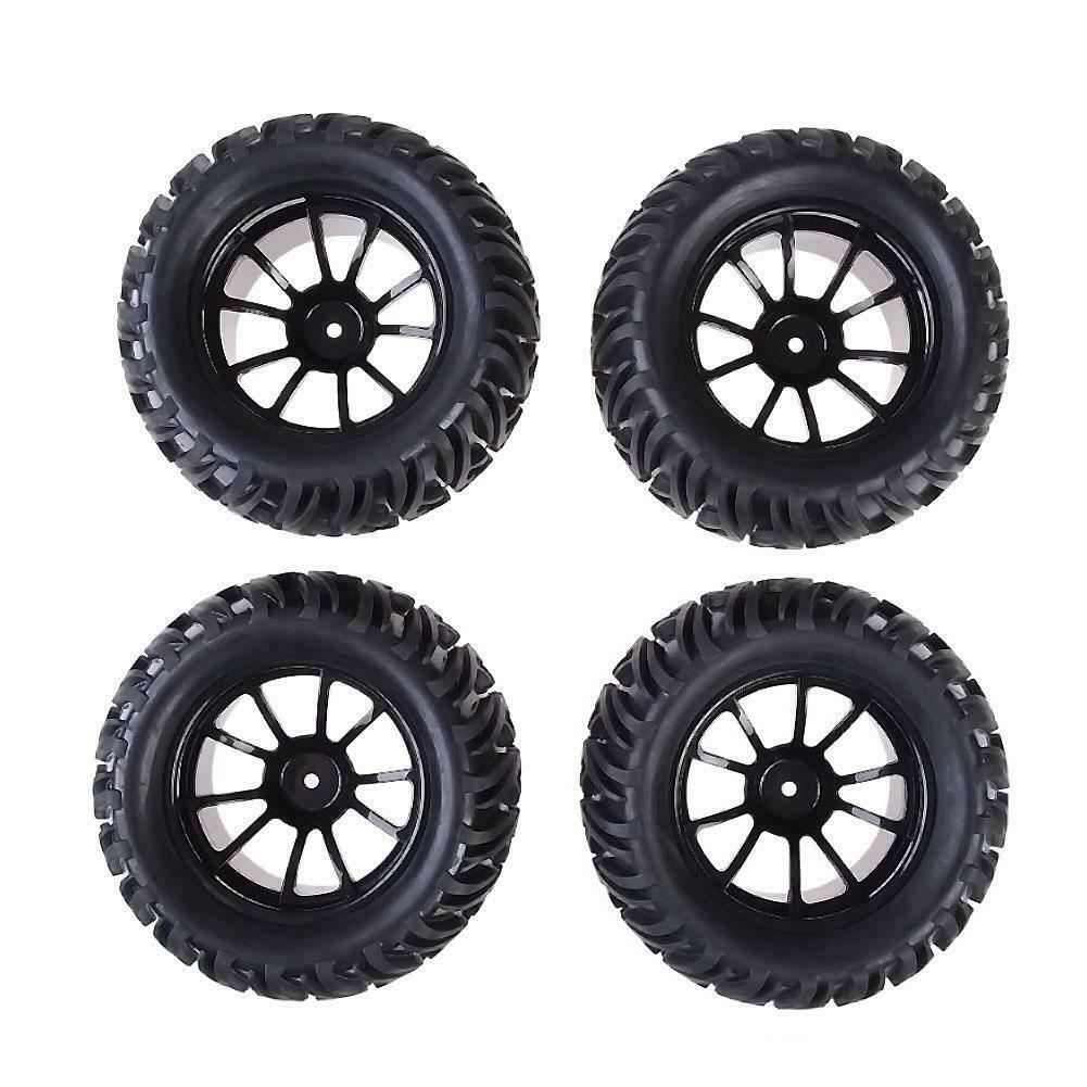New 4PCS Wheel Rim & Tires For HSP 1:10 Monster Truck RC Car 12mm Hub @