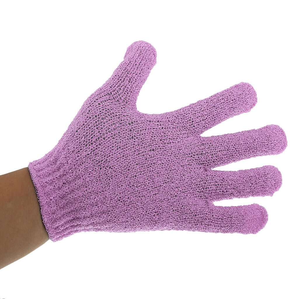 1 Pair Exfoliating Bath Glove Shower Skin Care Scrubber Massage Clean Pink