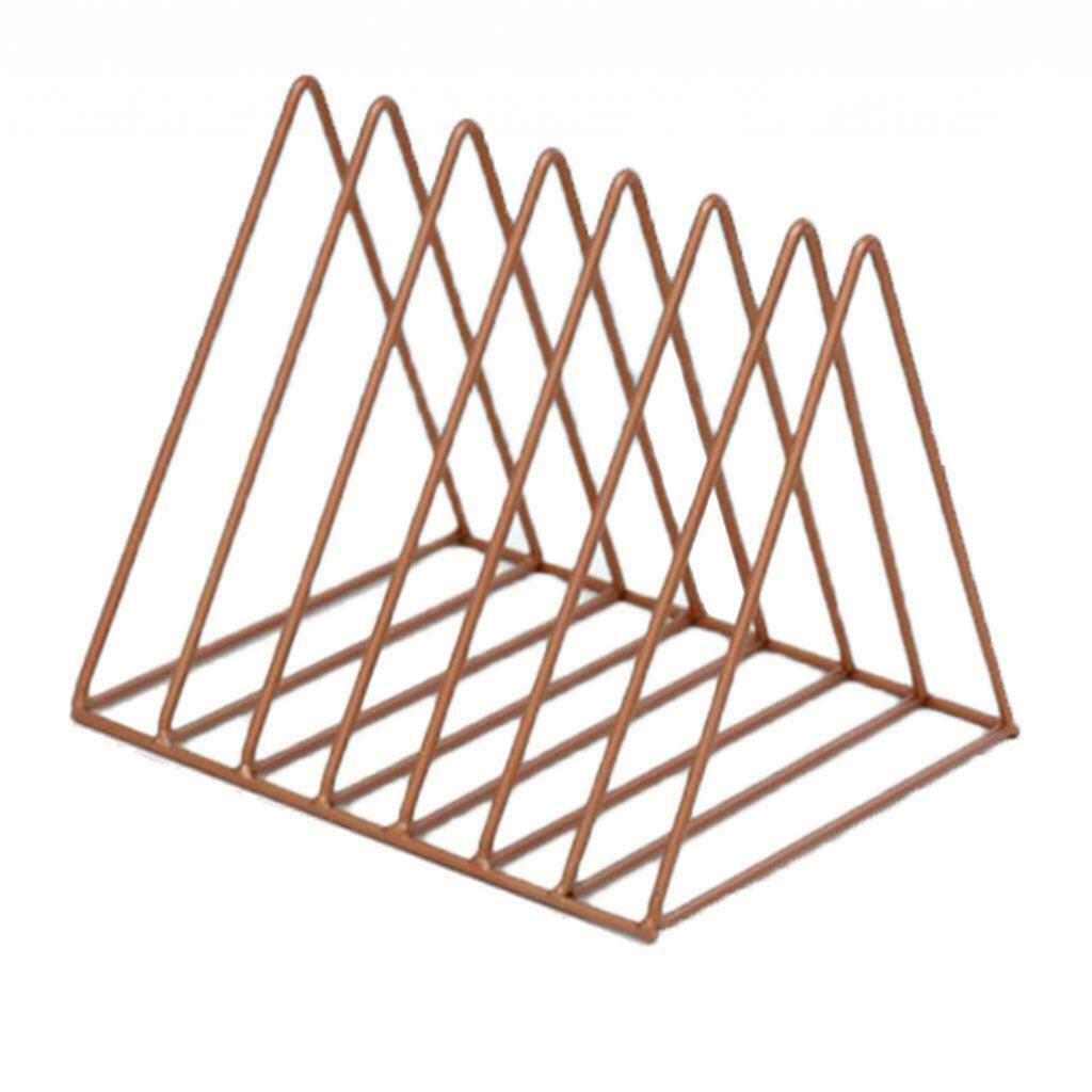 Book Holder Metal Wire Desktop Magazine Rack Bookshelf for Office A Copper