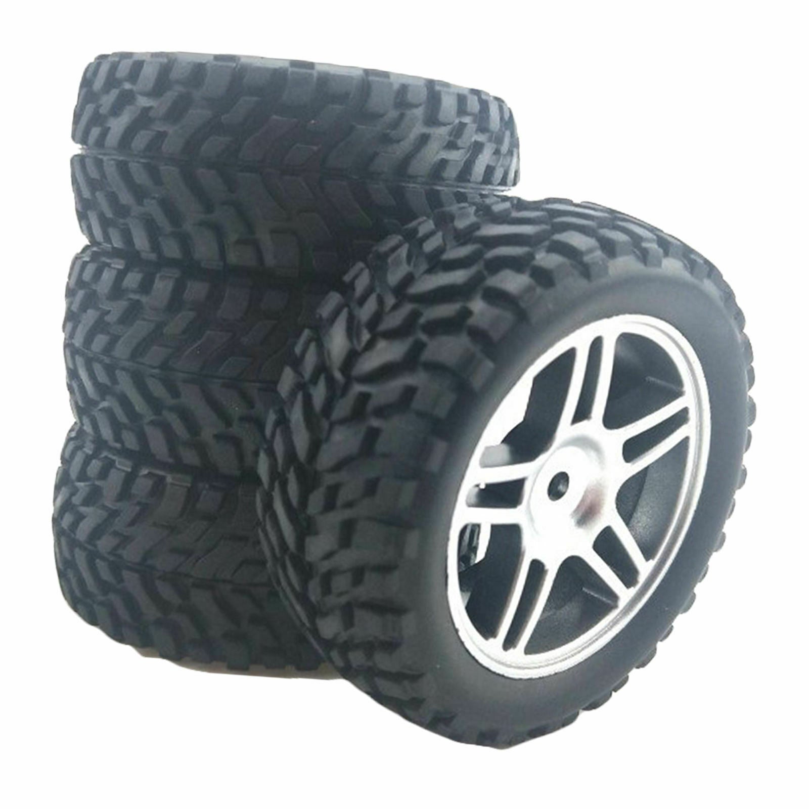 4Pcs RC Wheels and Tires Rubber Tyre Wheel Rim RC Car Truck Wheel Tyres Racing