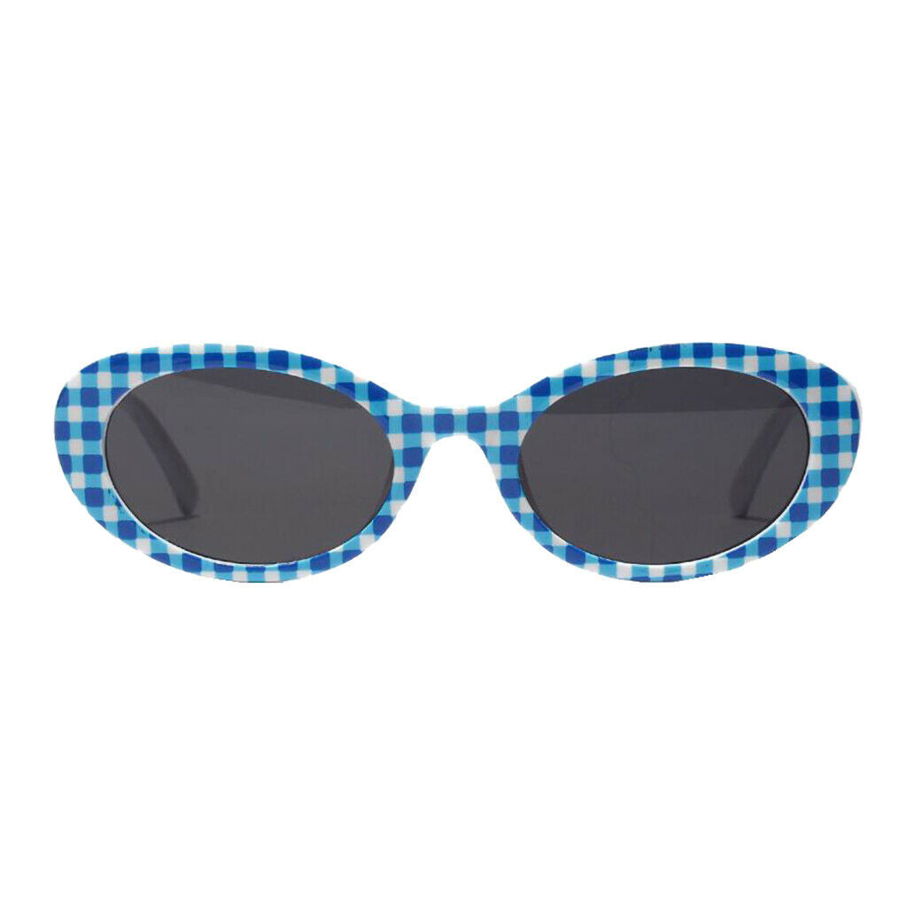 Retro Sunglasses Lady Thick Frame Printed Clout Goggles Mirrored Eyewear