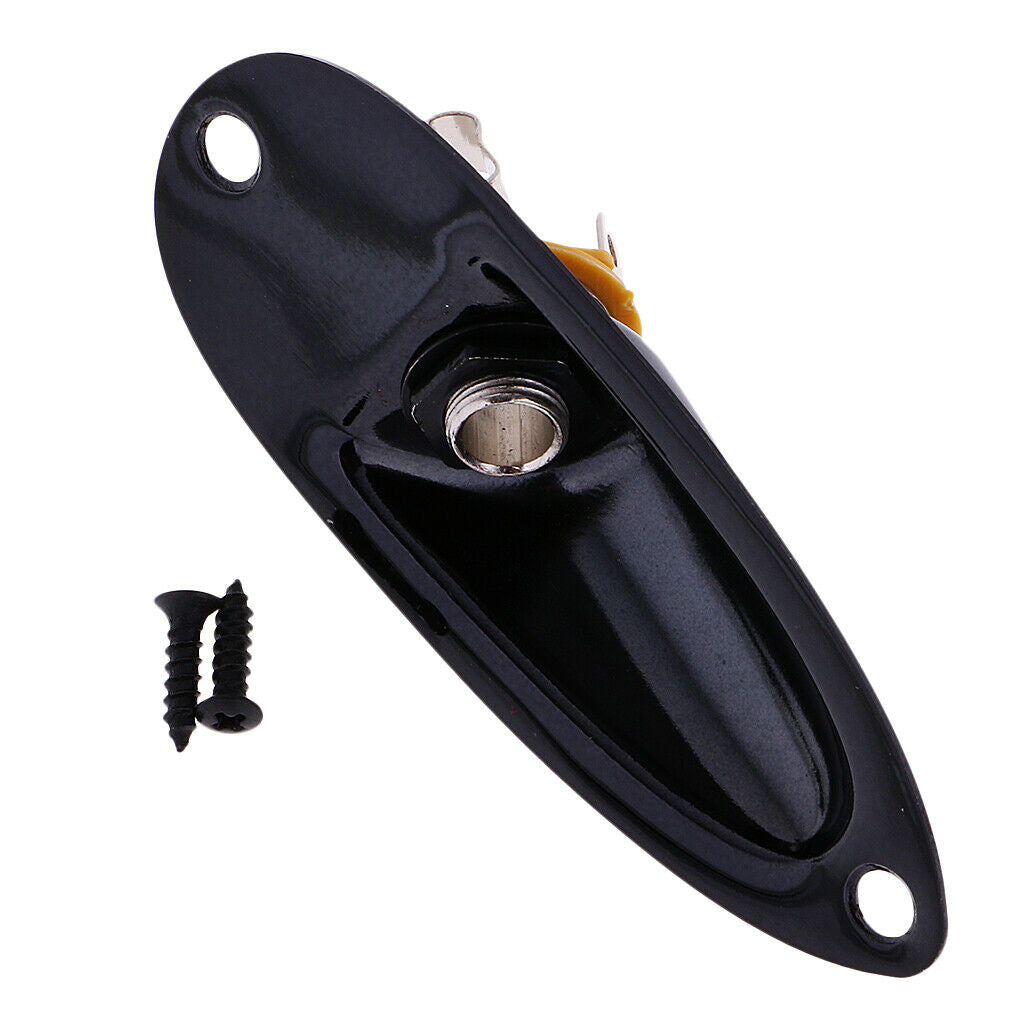Black Metal Guitar 6.35mm Momo Boat Jack with Neckplate DIY Electric Guitar