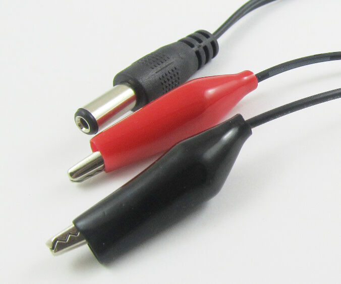 20 pcs 5.5 x 2.1mm DC Power Male Plug to Dual Alligator Clip Test CCTV Cable